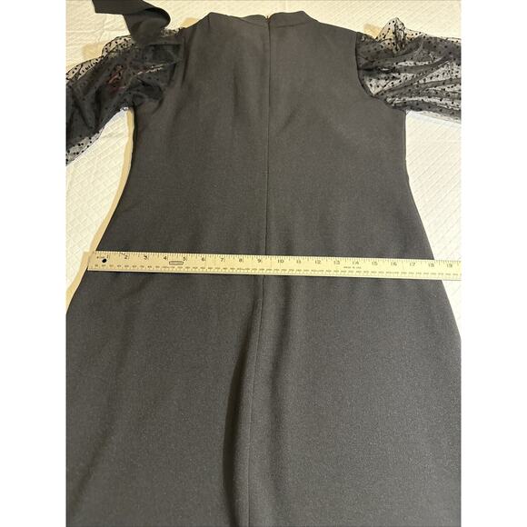 Vince Camuto Women's Mesh Dot Sleeve Shift Dress Black Size 6 VC1M0271 Party - Picture 11 of 12